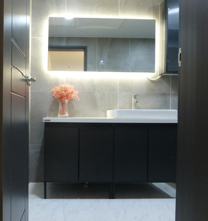 The master bath looks very relaxing at night The master bath looks very relaxing at night