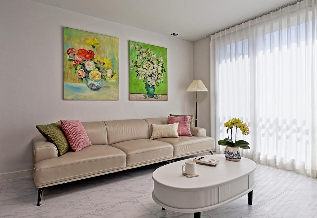Enter your home to a spacious living room.