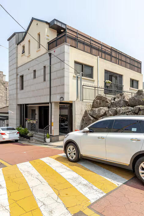 This three story building is new, modern and secure.